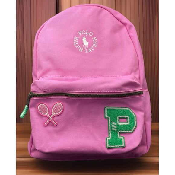 Polo Ralph Lauren RRL Tennis Racquet Patch Laguna Pink Backpack New Fast Ship main image 4